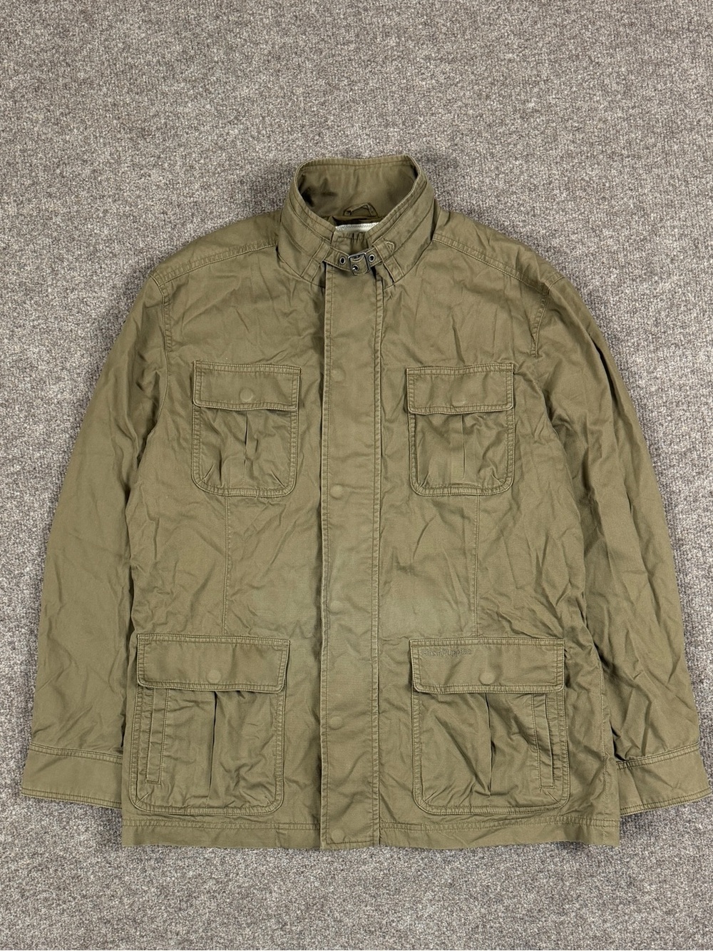 Hush Puppies‎ Green Utility Field Military Jacket Men’s Size XL High Collar Y2K